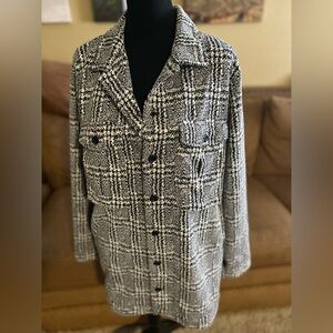 Sugar Rain Black and White Button Up Blazer